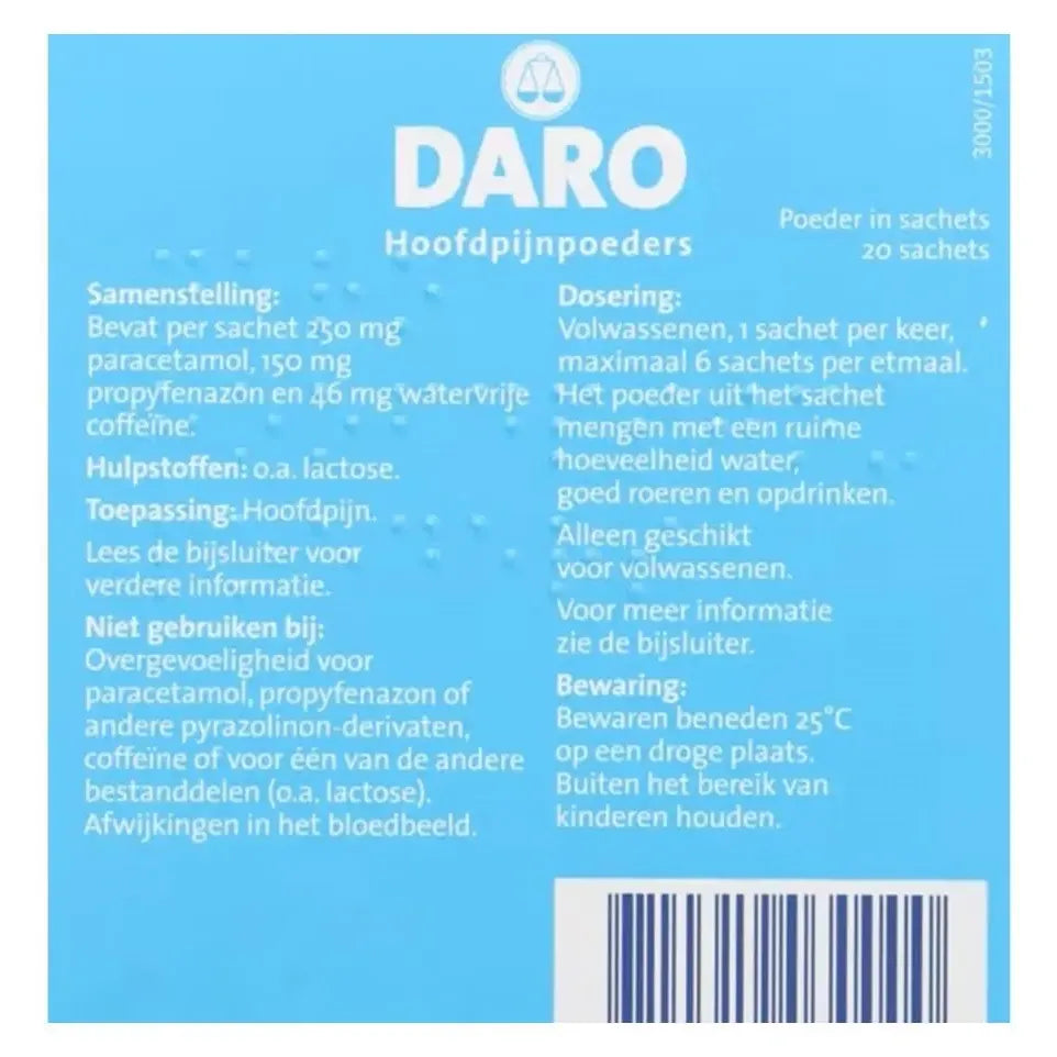 Daro Hoofdpijnpoeders 20 stuks