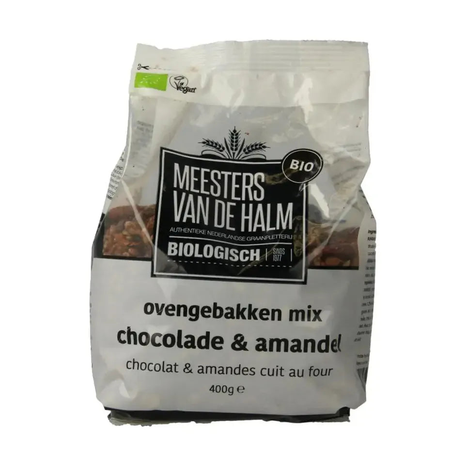 De Halm Ovengebakken mix chocolade en amandel 400 gram