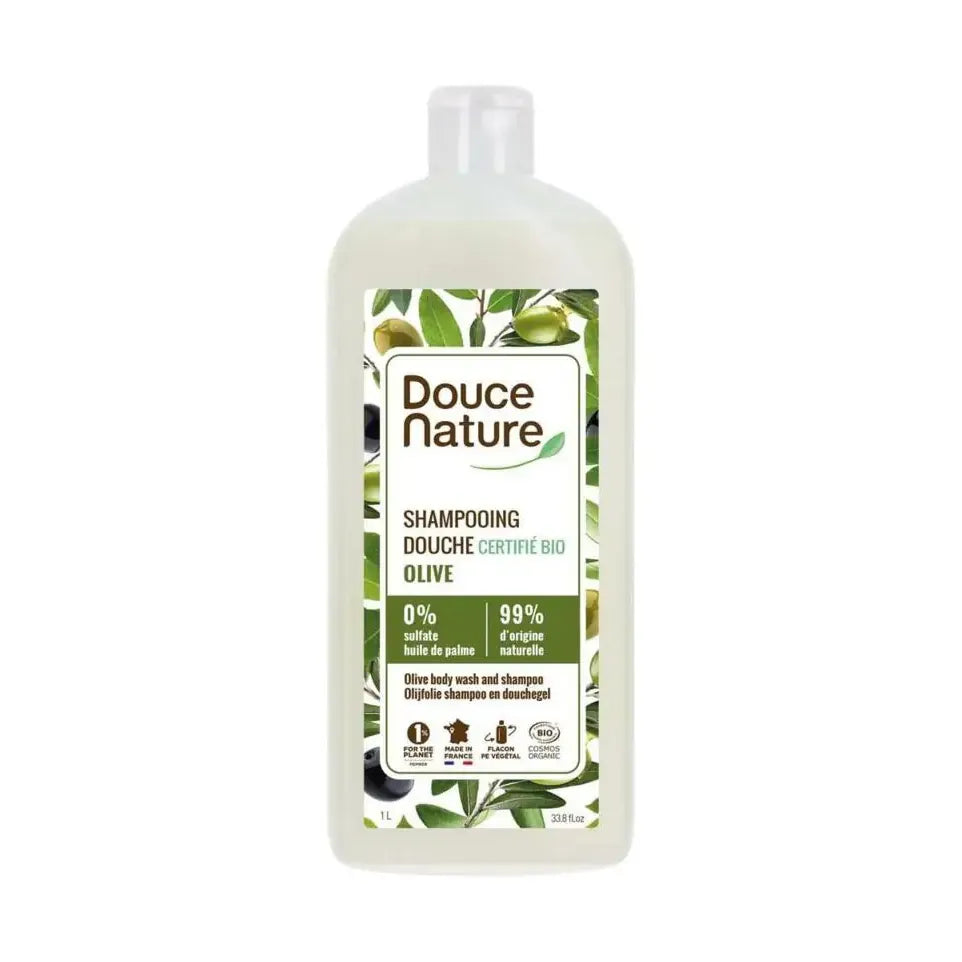 Douce Nature Douchegel & shampoo olijf biologisch 1 liter