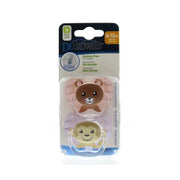 DR Brown's Fopspeen prevent animal faces F2 roze 2 stuks