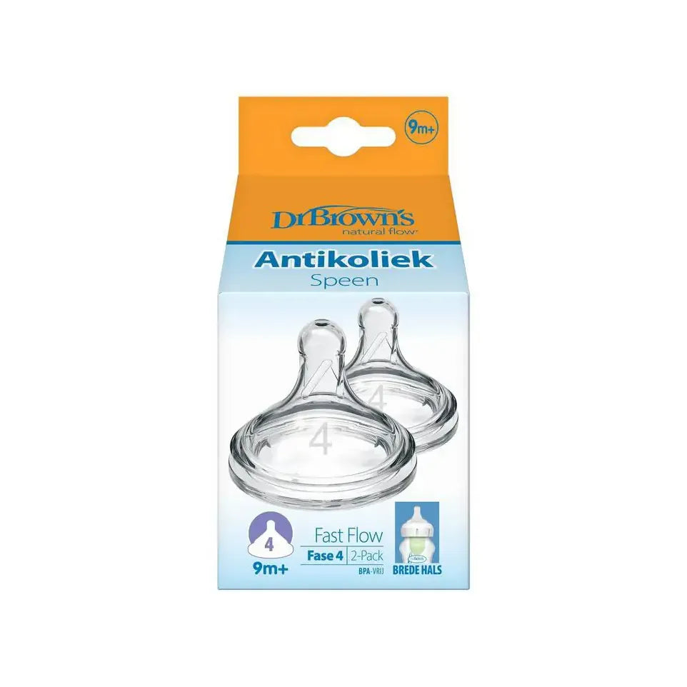 Dr Brown's Options+ speen fase 4 brede halsfles 2 stuks