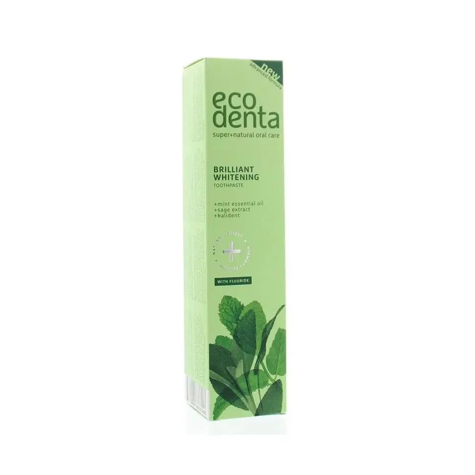 Ecodenta Tandpasta whitening muntolie en salie extract 100 ml