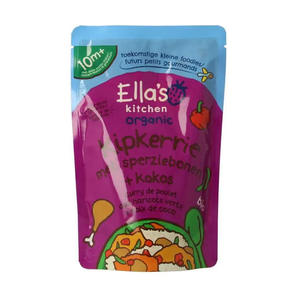 Ella's Kitchen Kipkerrie sperzieboon kokos 10+ maanden 190 gram