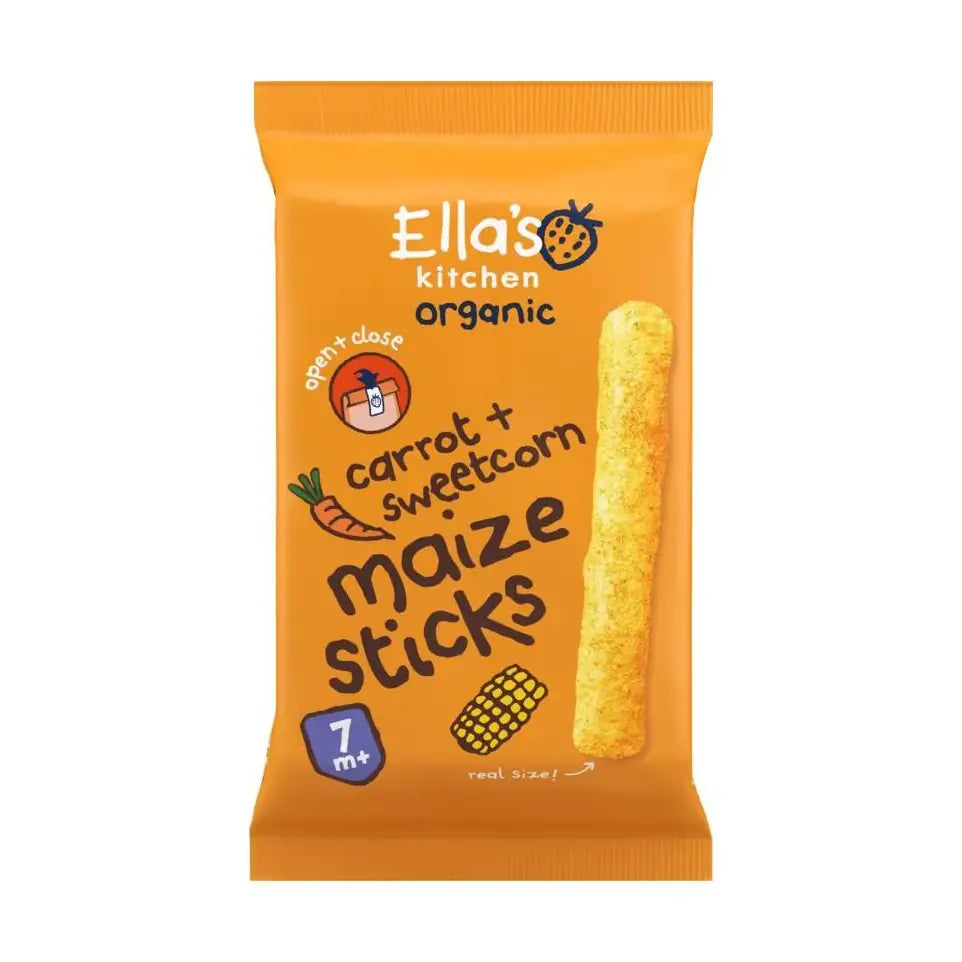 Ella's Kitchen Maize sticks carrot sweetcorn 7+ maanden 16 gram