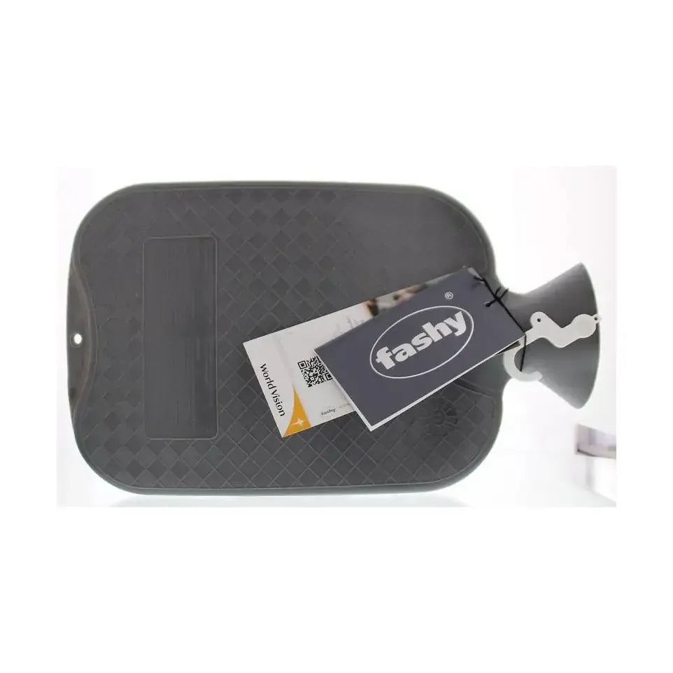 Fashy Kruik warmwater zak antraciet enkele ribbel 2 liter