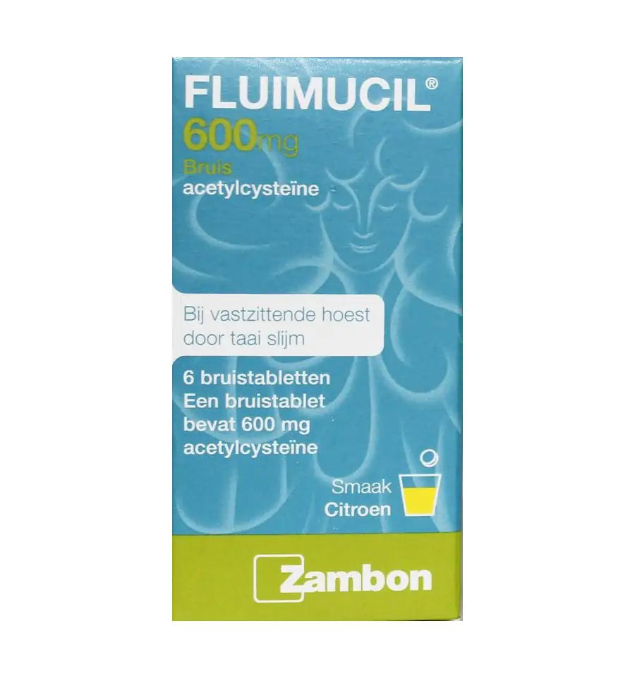 Fluimucil Bruistablet 600 mg 6 bruistabletten (afbeelding 1)