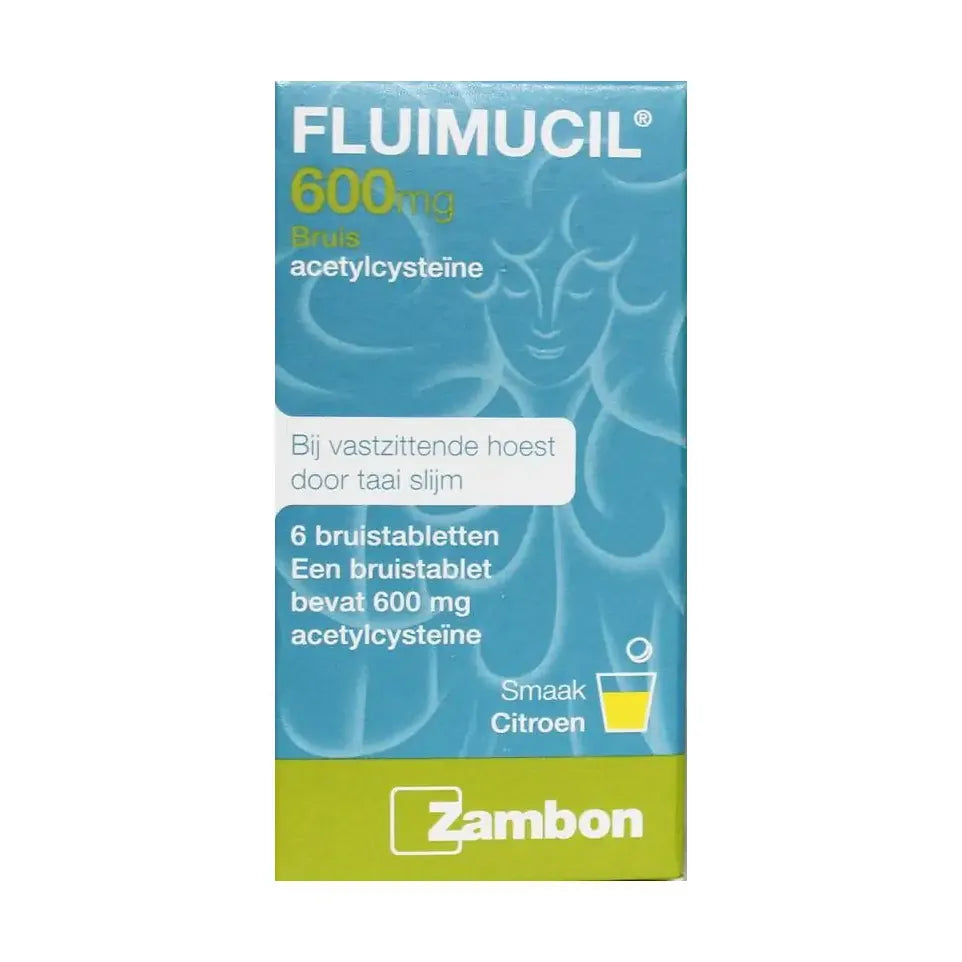 Fluimucil Bruistablet 600 mg 6 bruistabletten (afbeelding 1)
