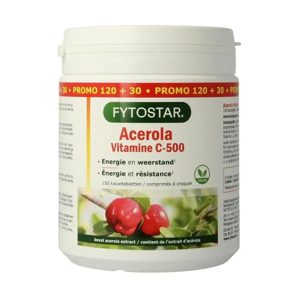 Fytostar Acerola vitamine C 500 kauw 150 tabletten