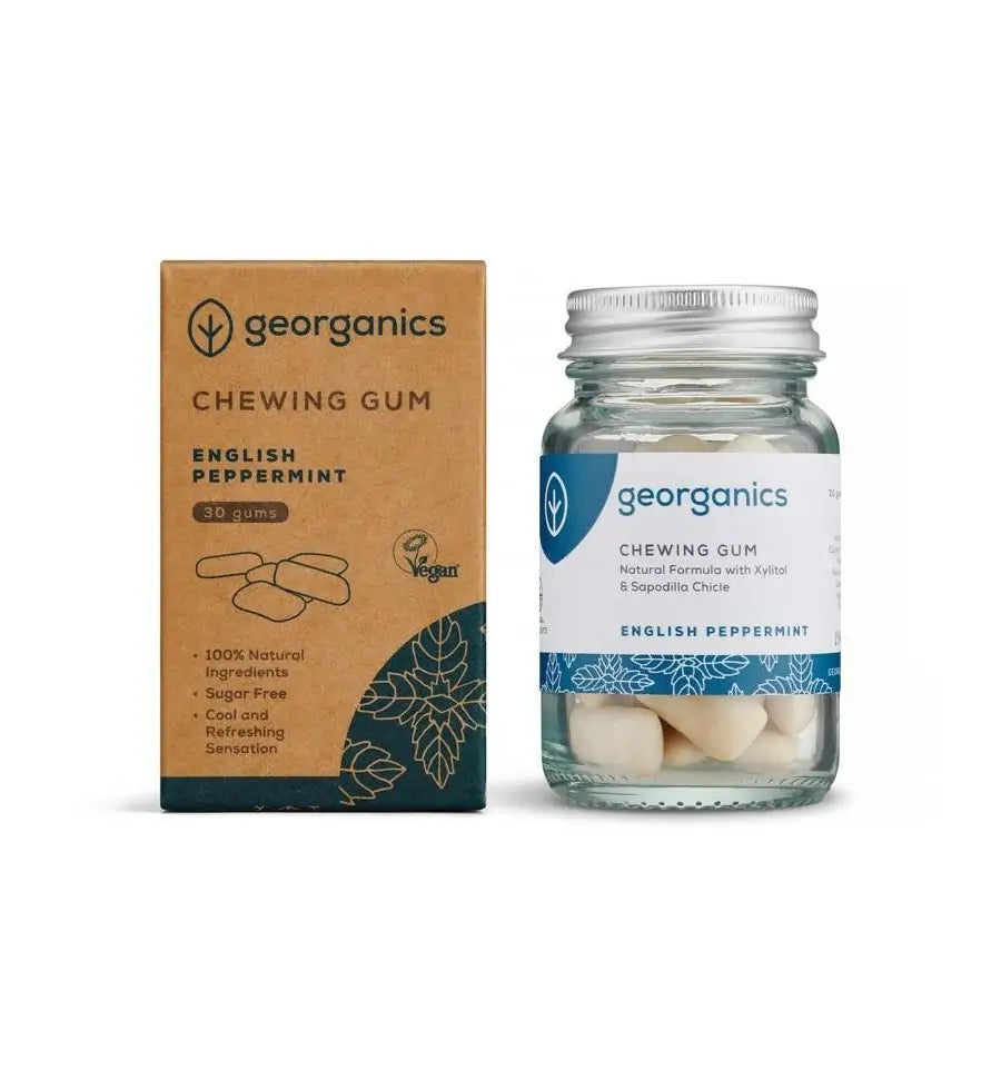 Georganics Chewing gum English peppermint 30 stuks