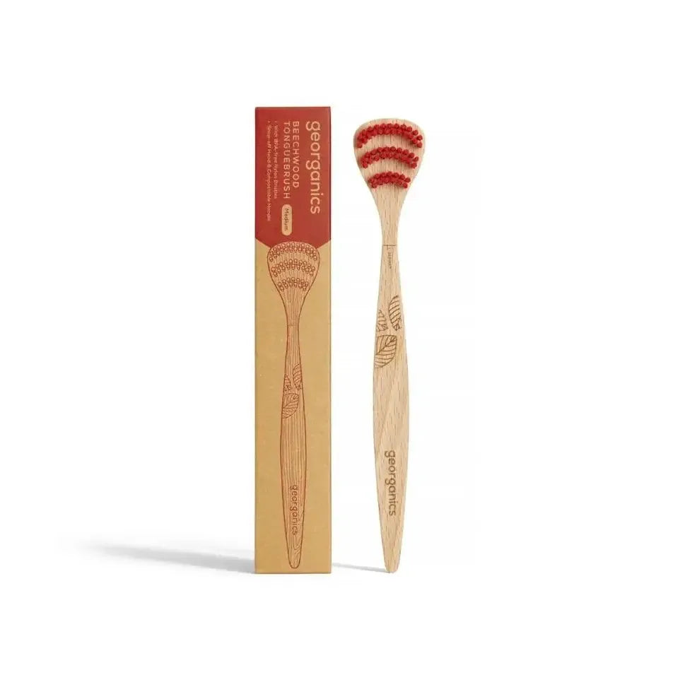 Georganics Tongue brush medium beechwood