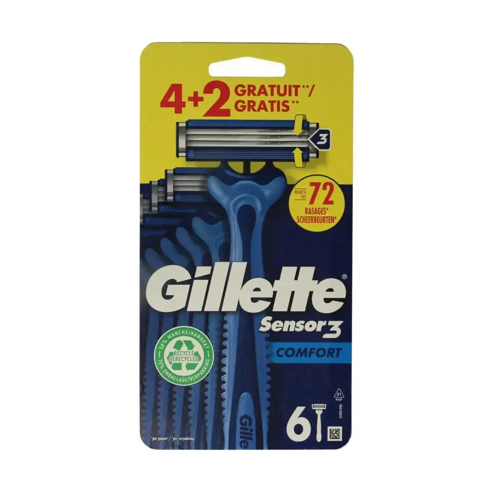 Gillette sensor 3 comf wegwerp 6 stuks