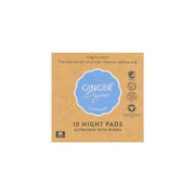 Ginger Organic Maandverband nacht met vleugels 10 stuks