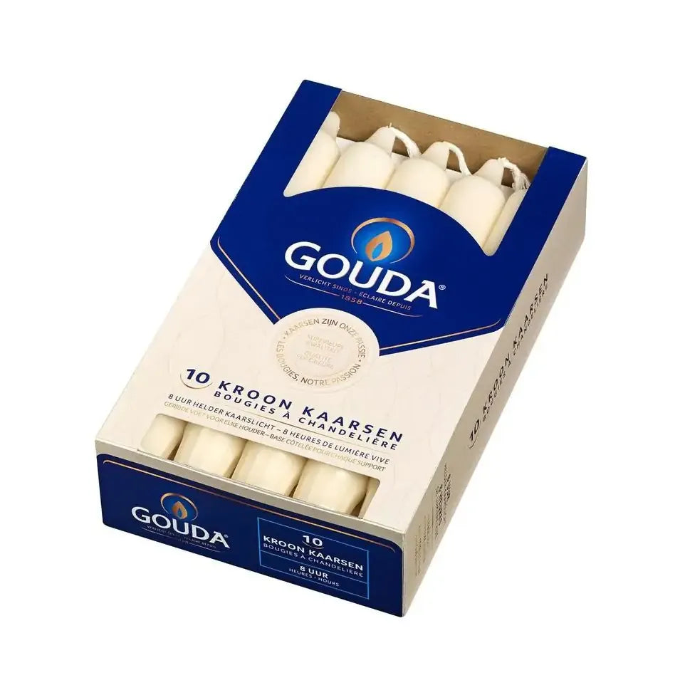 Gouda Kroonkaars ivoor 200/24 10 stuks