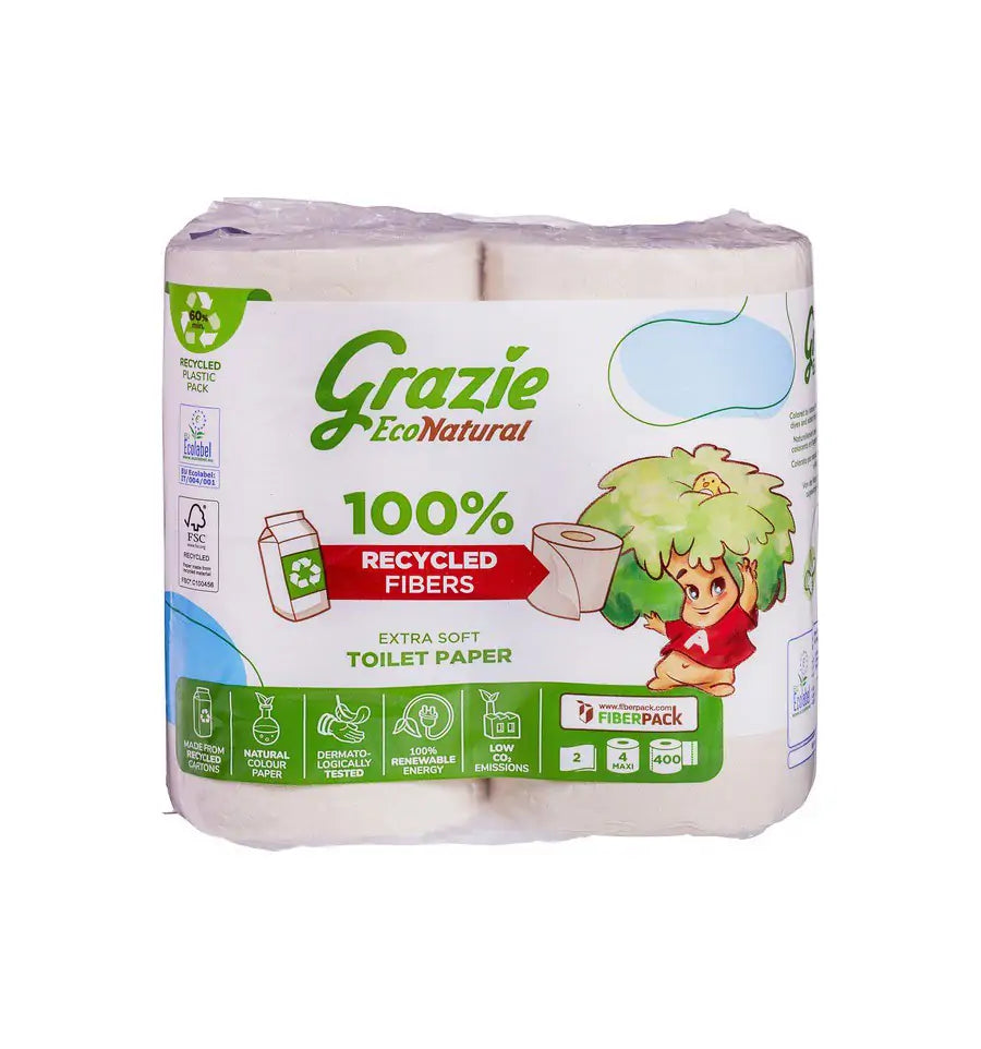 Grazie Natural Toiletpapier 2-laags 4 stuks