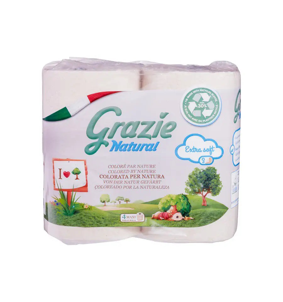 Grazie Natural Toiletpapier 3-laags 4 stuks