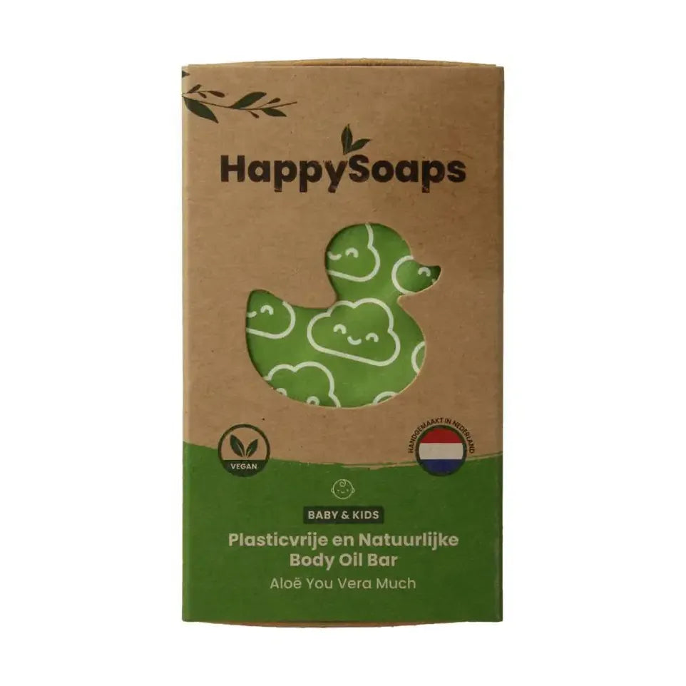Happysoaps Baby & kids body oil bar aloe you very much 60 gram
