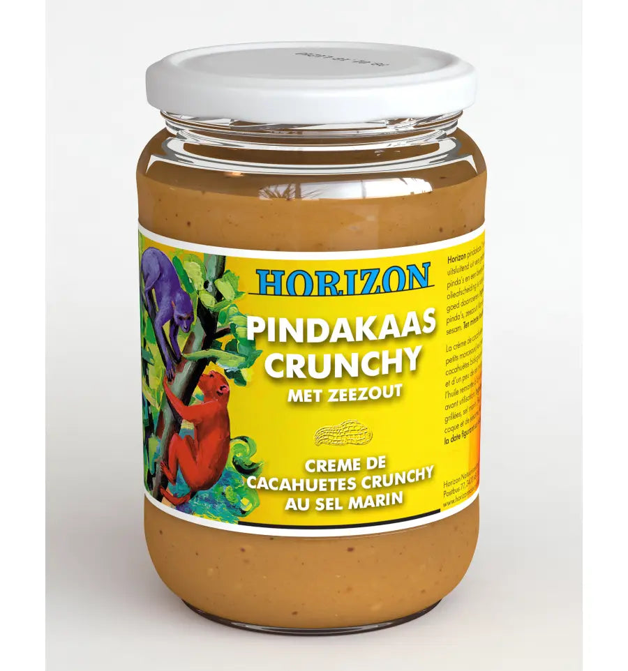 Horizon Pindakaas crunchy met zeezout 350 gram (afbeelding 2)