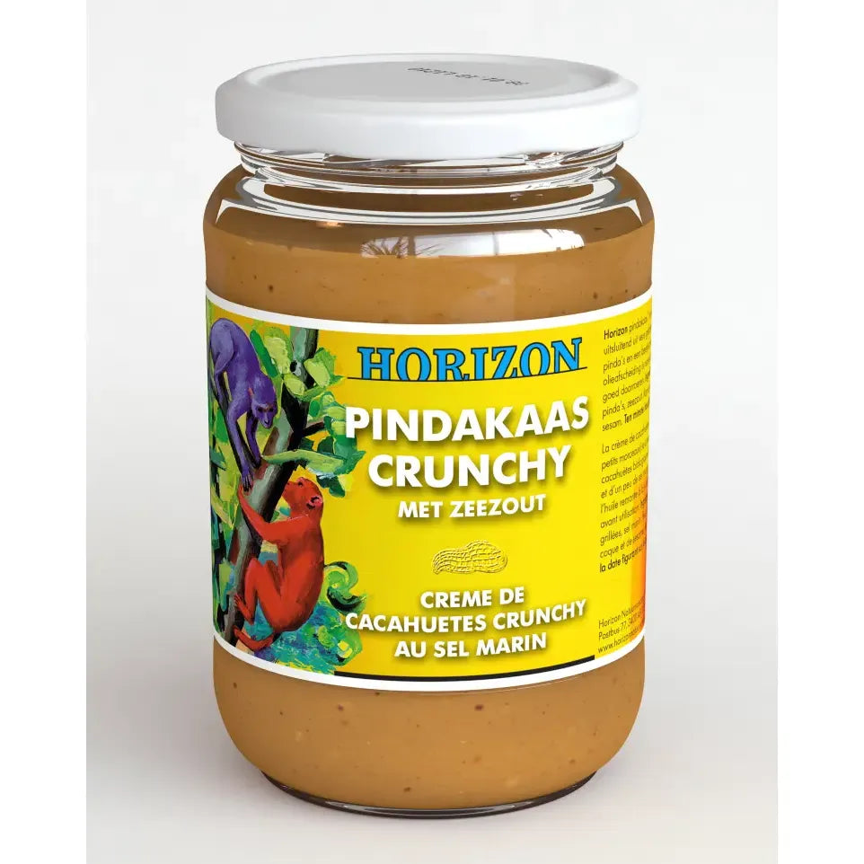Horizon Pindakaas crunchy met zeezout 350 gram (afbeelding 2)