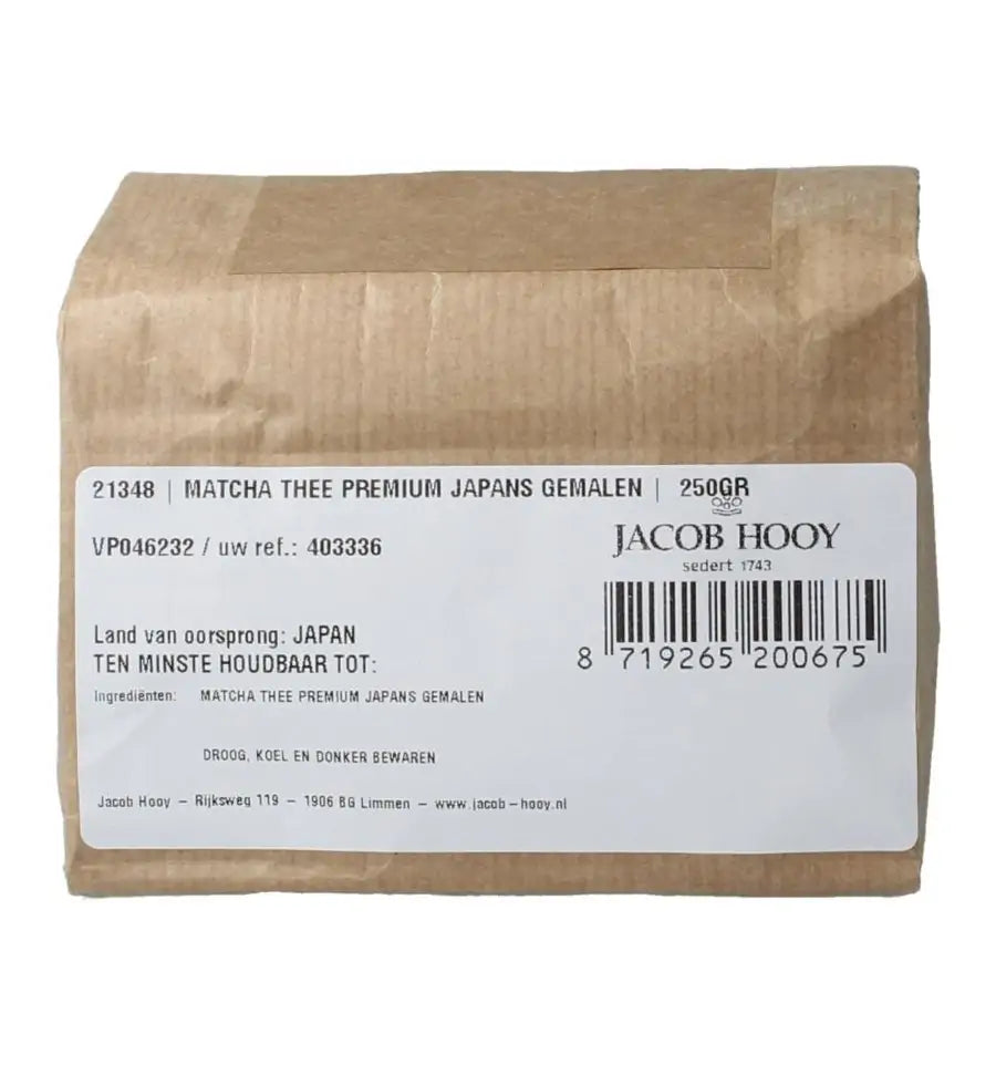 Jacob Hooy Matcha thee Japans gemalen 250 gram