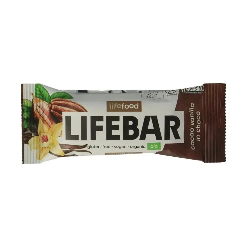 Lifefood Lifebar inchoco raw chocolade vanille 40 gram