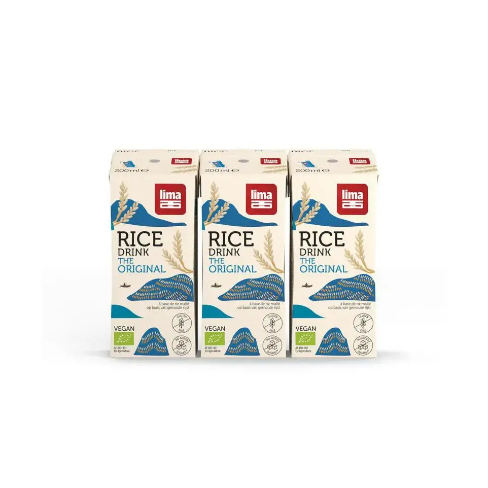 Lima Rice drink original pakjes 200 ml biologisch 3 stuks