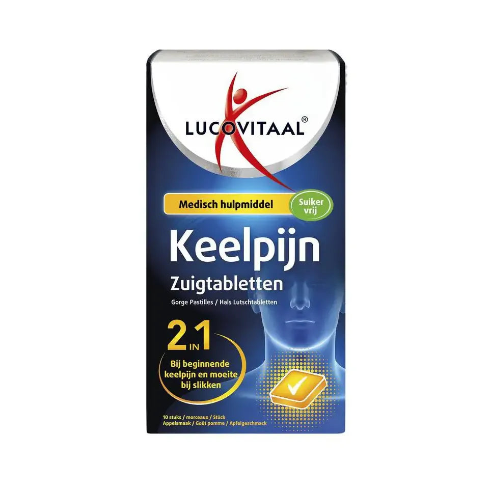 Lucovitaal keelpijn 2 in 1 10 zuigtabletten