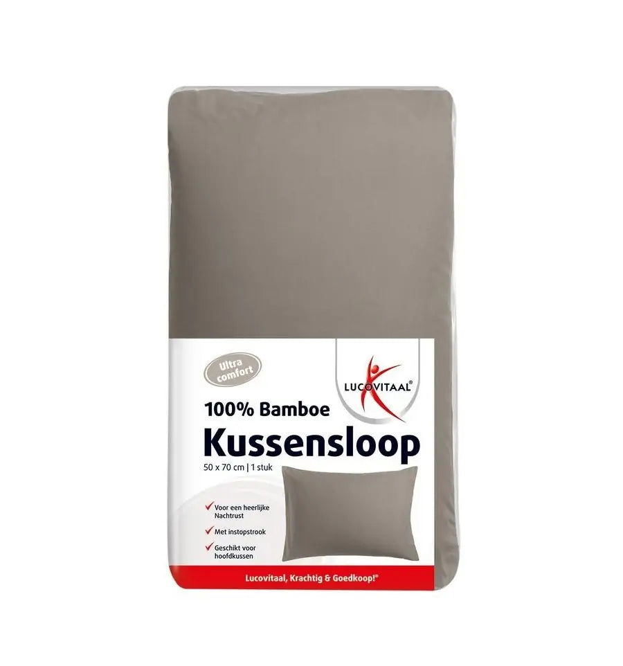 Lucovitaal Kussensloop bamboo taupe 50x70