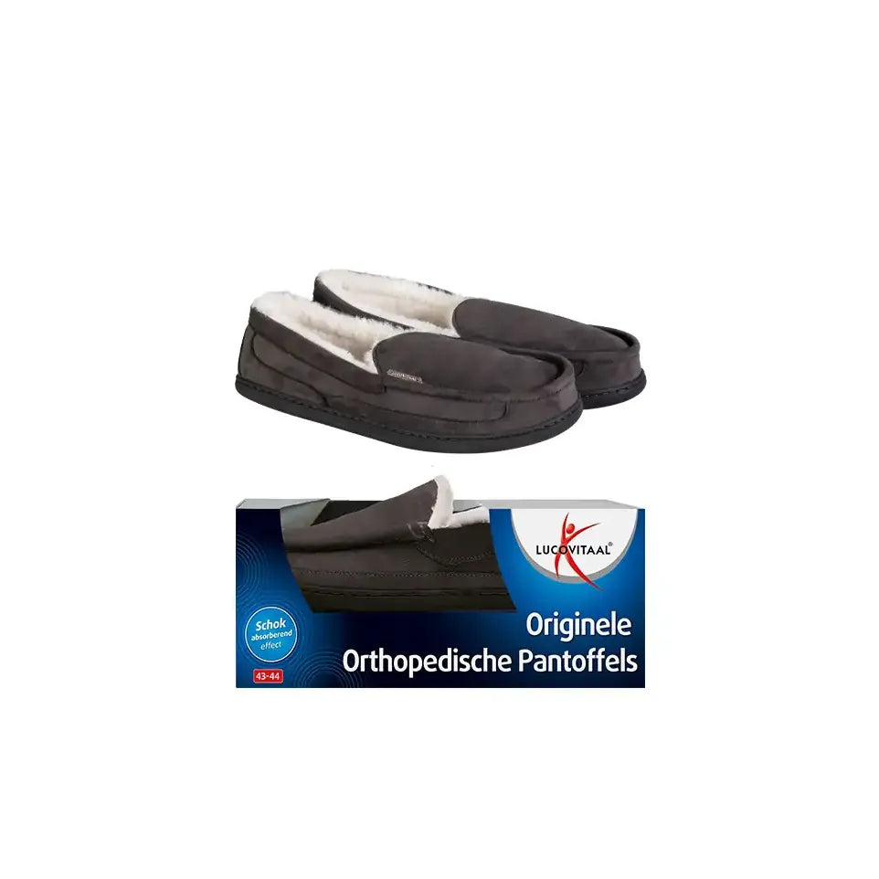 Lucovitaal Orthopedische pantoffels antraciet maat 39-40