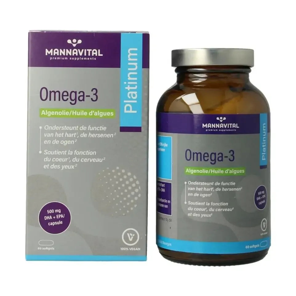 Mannavital Omega-3 algenolie platinum 60 softgels