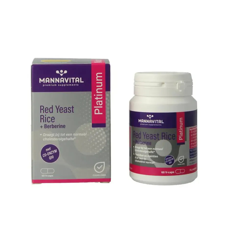 Mannavital Rode rijst + berberine platinum 60 vcaps