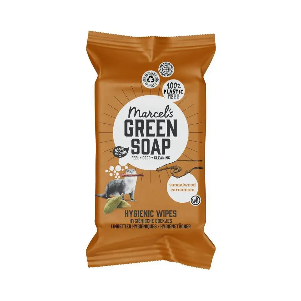 Marcels Green Soap cleans wipes sandelh & kardemo 60 stuks