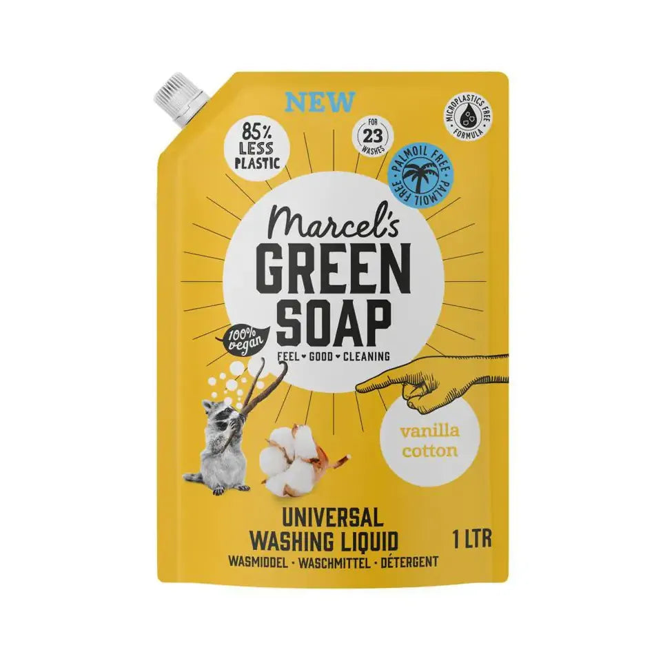 Marcels Green Soap wasmiddel navul univ vanil&ker 1 liter