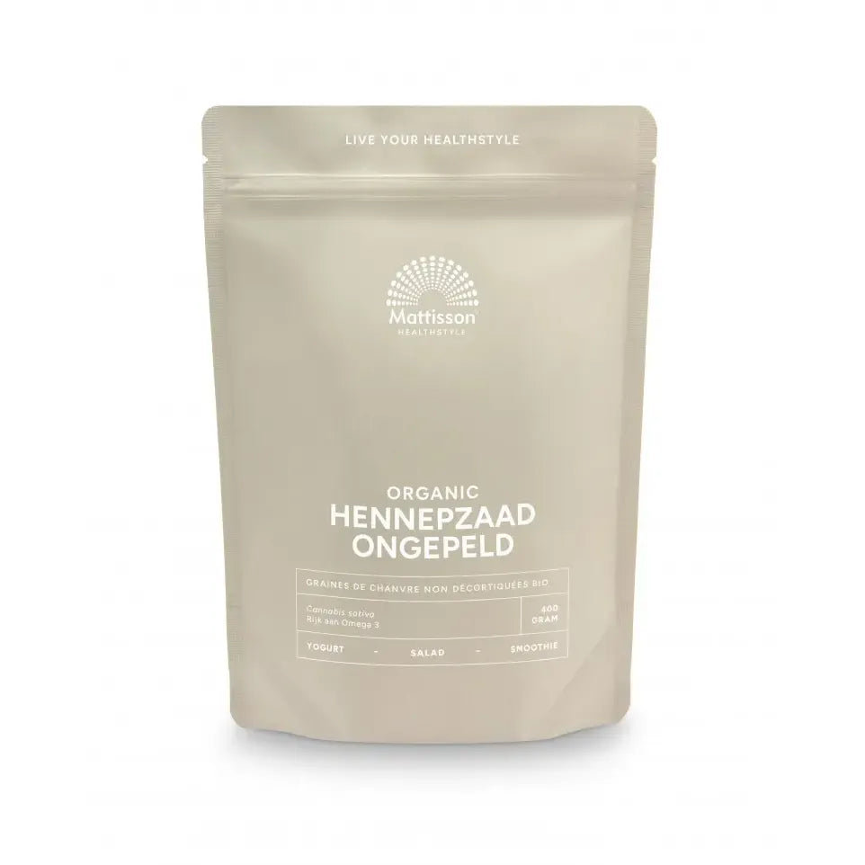 Mattisson Biologisch Hennepzaad ongepeld 400 gram
