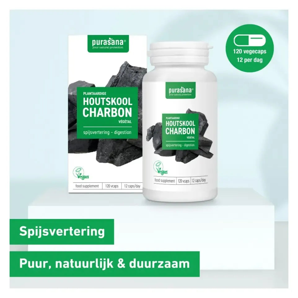 Purasana Plantaardige houtskool 120 vcaps