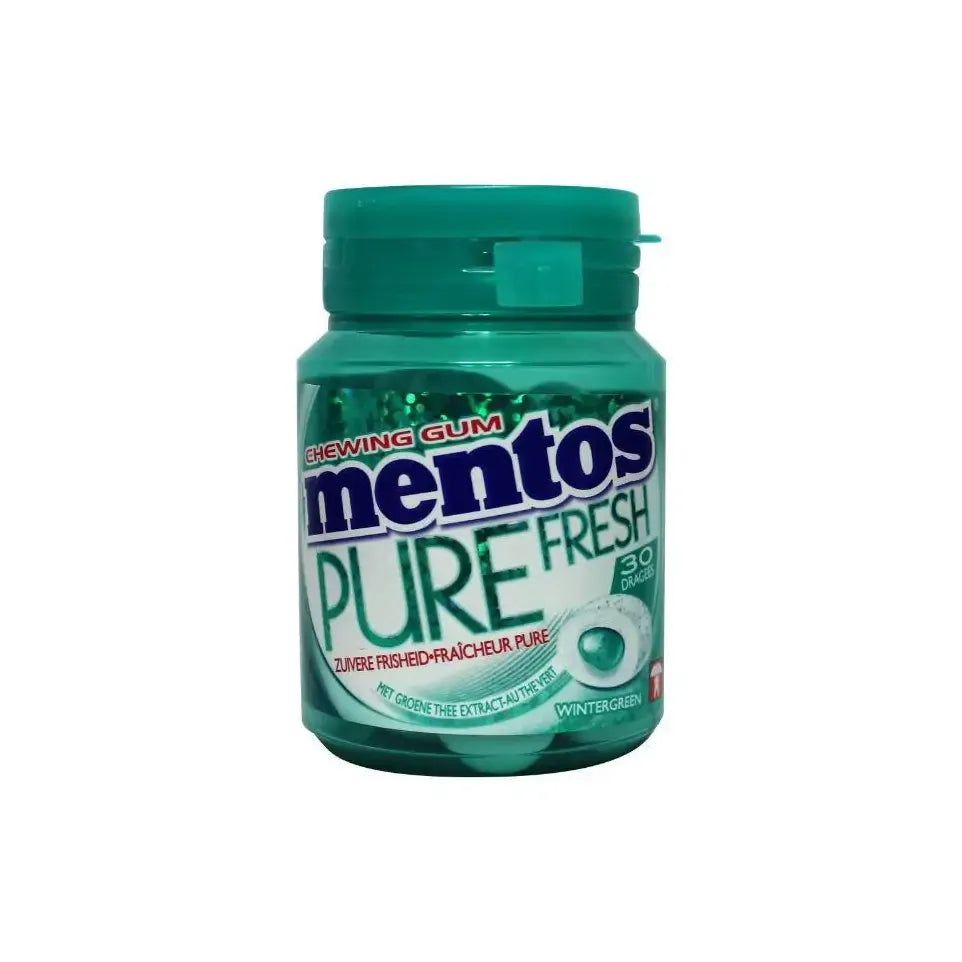 Mentos Gum pure wintergreen pot 30 stuks
