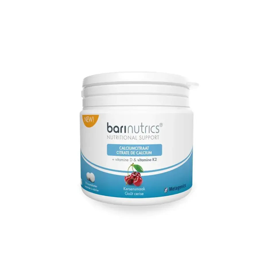 Metagenics Calciumcitraat K2 kers NF 90 kauwtabletten