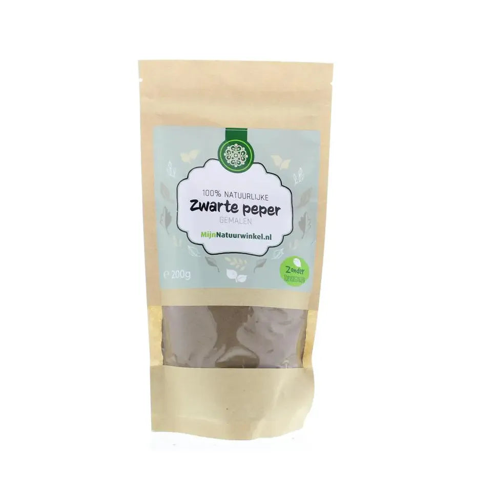 Mijnnatuurwinkel Zwarte peper gemalen 200 gram
