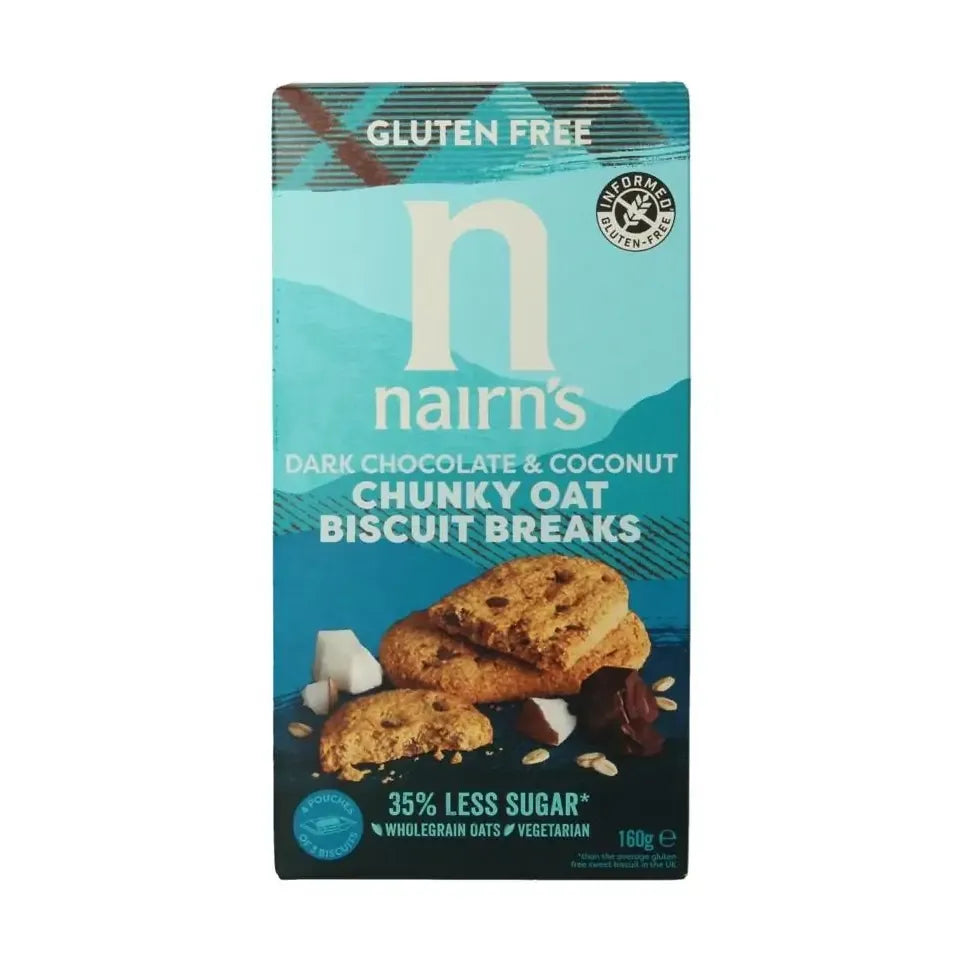 Nairns Biscuit breaks pure chocolade & kokos 160 gram