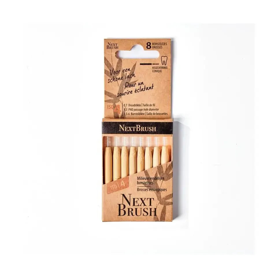 Nextbrush Bamboe interdentale ragers ISO 4 conisch 8 stuks