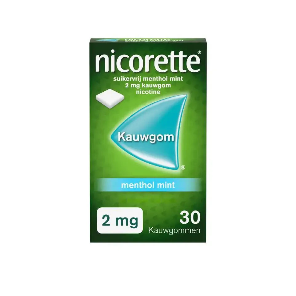 Nicorette Kauwgom 2 mg menthol mint 30 stuks
