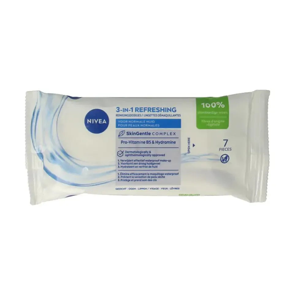 Nivea 3-in-1 Verfrissende doekjes mini 7 stuks