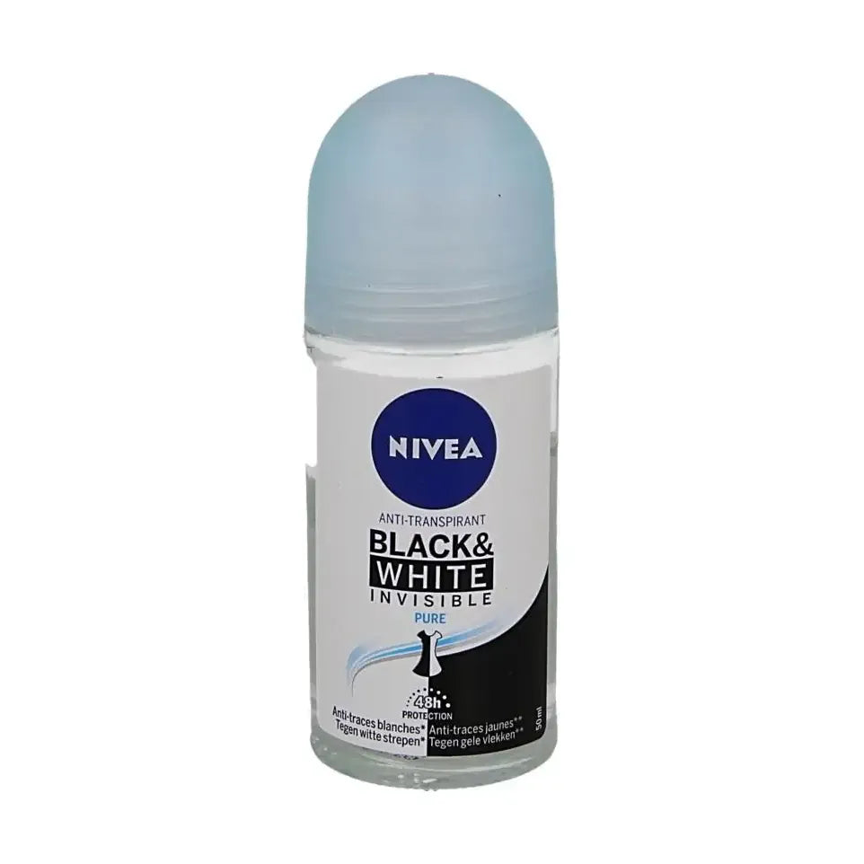 Nivea Deodorant roller invisible black & white pure 50 ml