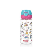 Nuby Beker zacht rietje drukknop roze 530 ml 3+ jaar