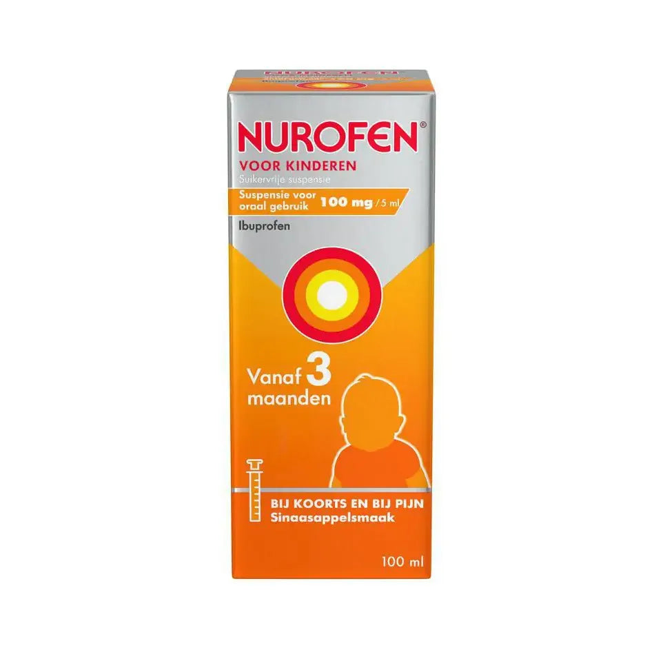 Nurofen Suspensie kind 100 mg/5 ml sinaasappel suikervrij 100 ml