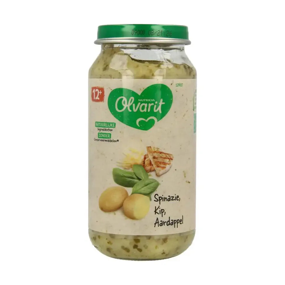 Olvarit Spinazie kip aardappel 12M07 250 gram