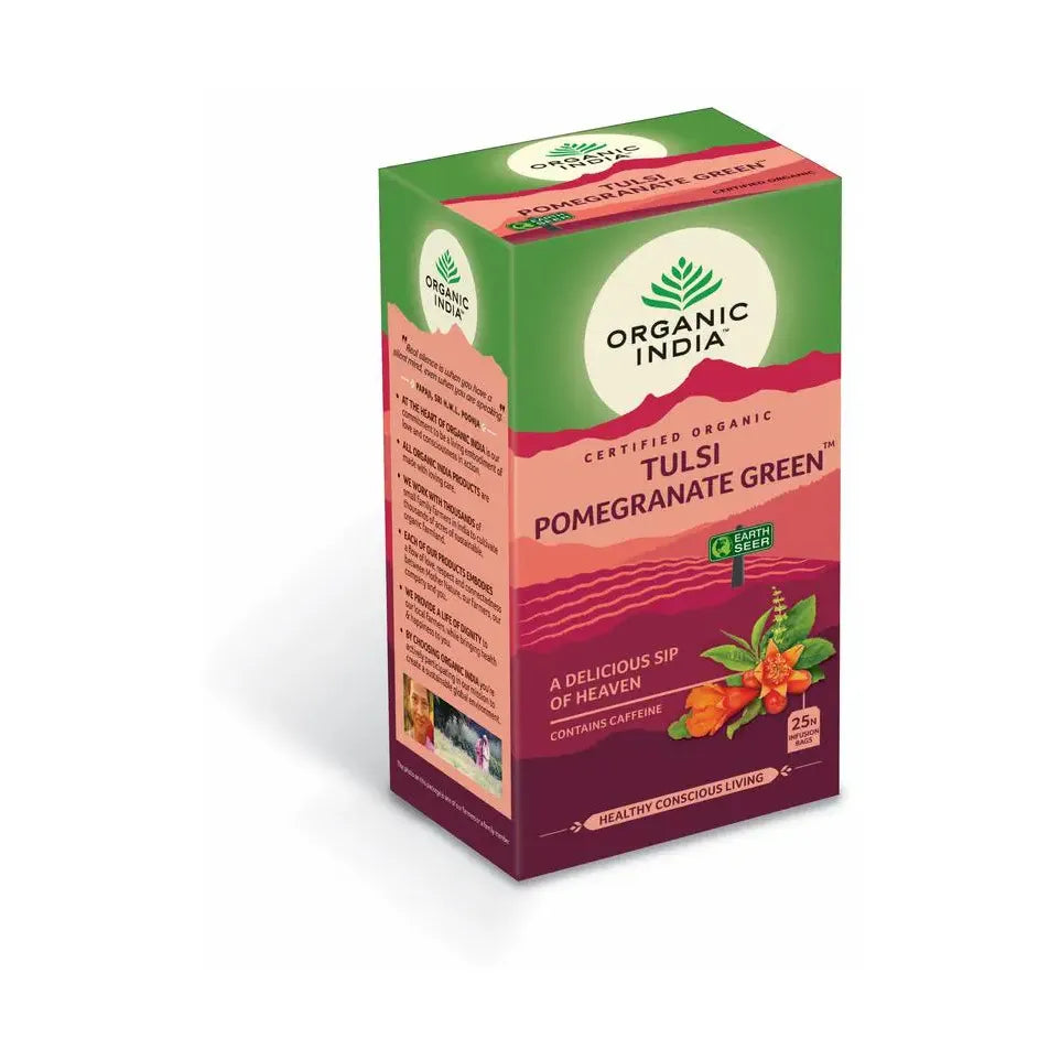 Organic India Tulsi pomegranate green thee 25 zakjes