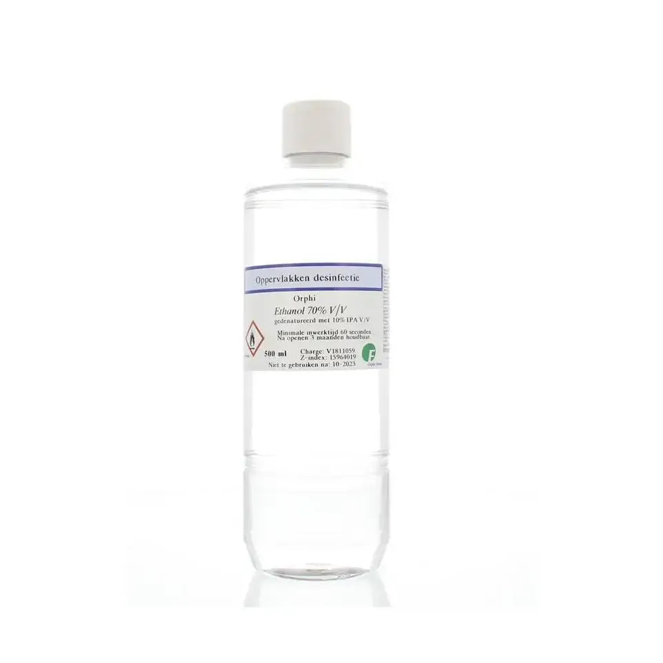 Orphi Alcohol ethanol 70% klepdeksel 10% isopropanol 500 ml