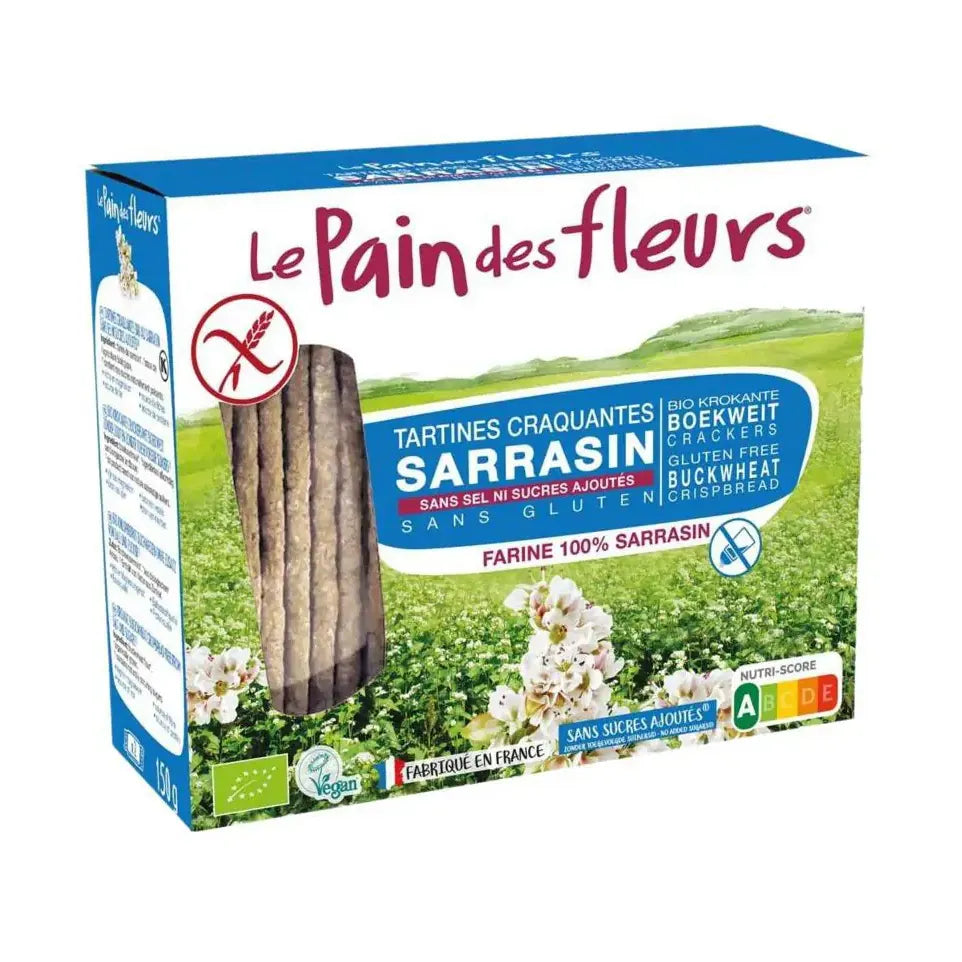 Le Pain Des Fleurs Boekweit crackers zonder zout 150 gram