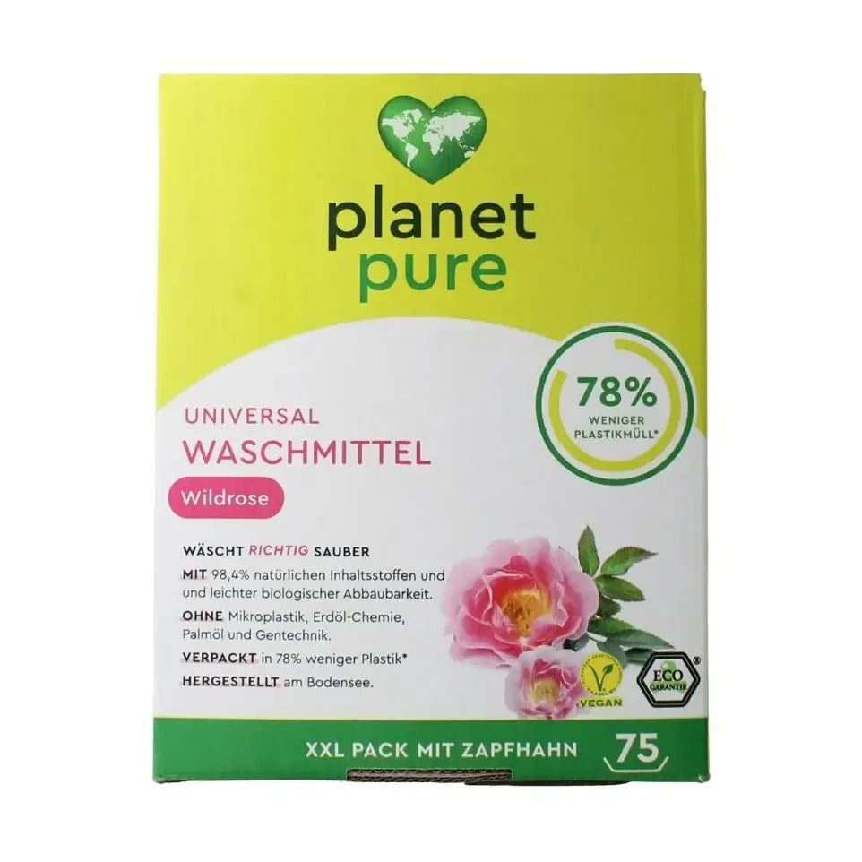 Planet Pure Wasmiddel vloeibaar universeel wild rose 3 liter