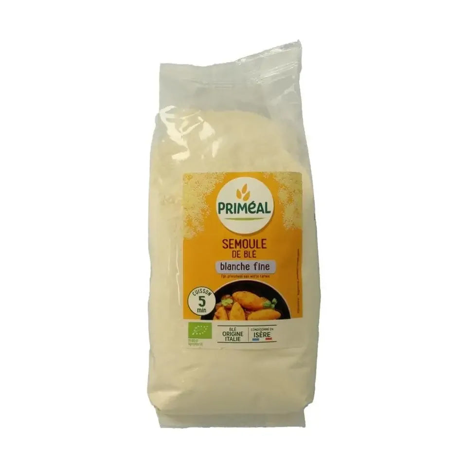 Primeal Griesmeel witte tarwe fijn biologisch 500 gram